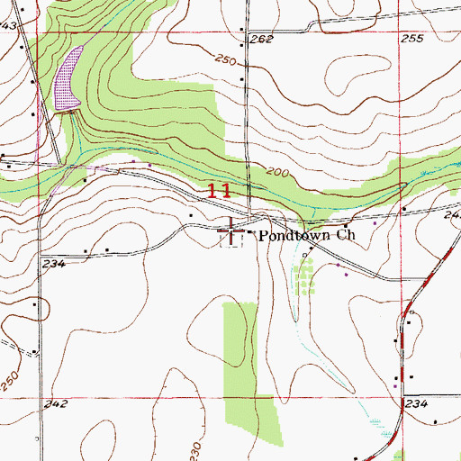 Topographic Map of Pondtown Cemetery, AL