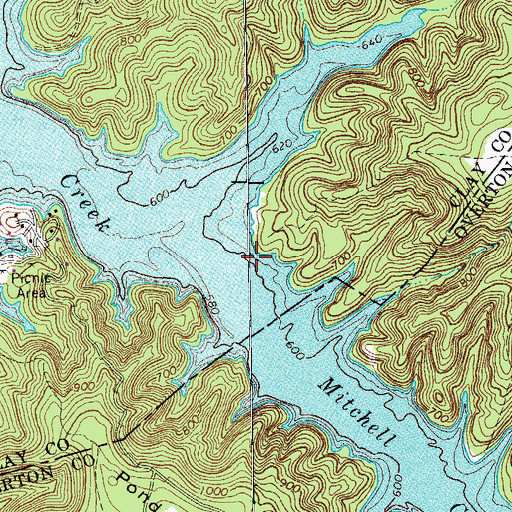 Topographic Map of Chiltons Store (historical), TN