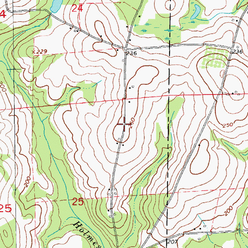 Topographic Map of Saint Peters Church (historical), AL