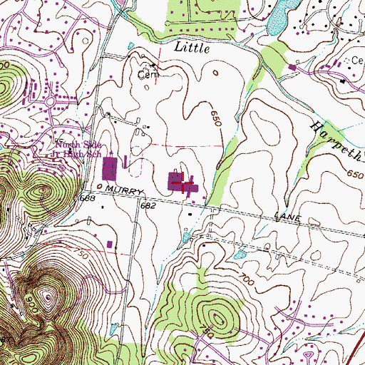Topographic Map of Brentwood High School, TN