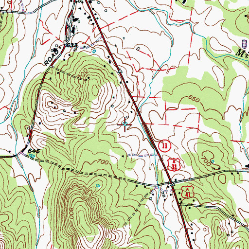 Topographic Map of Redmon Quarry, TN