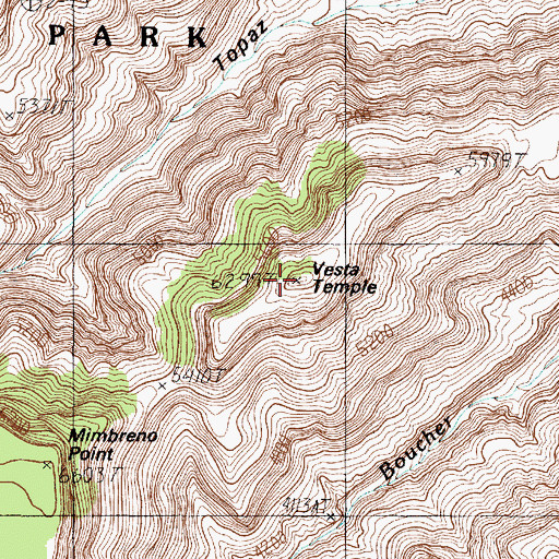 Topographic Map of Vesta Temple, AZ