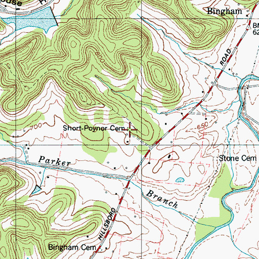 Topographic Map of Short-Poynor Cemetery, TN