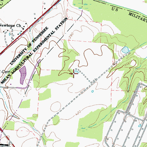 Topographic Map of Cunningham School (historical), TN