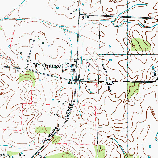 Topographic Map of Mount Orange School (historical), TN