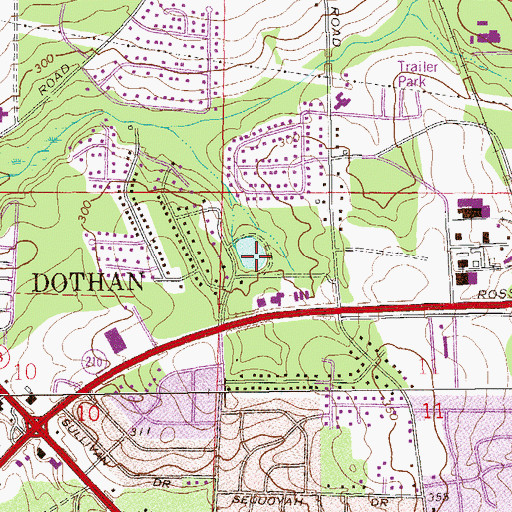 Topographic Map of Baumans Pond Park, AL