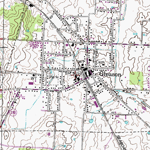 Topographic Map of Masonic Male and Female Institute (historical), TN