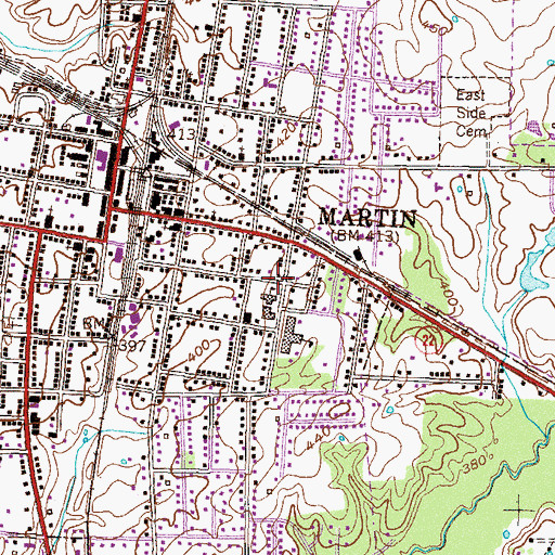 Topographic Map of McFerrin College (historical), TN