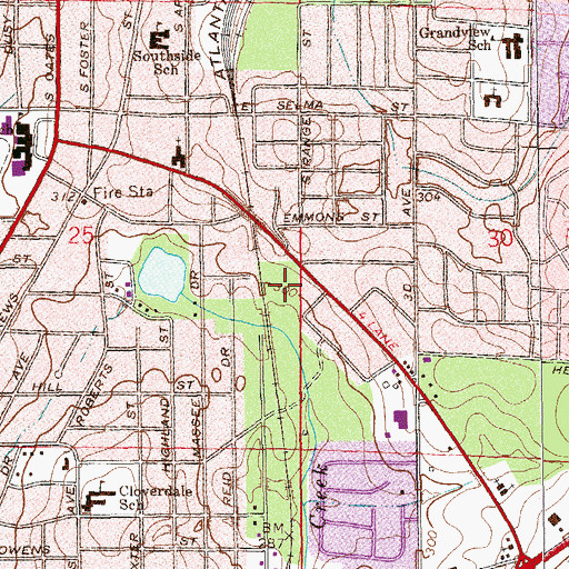 Topographic Map of Laurel Oaks Behavioral Health Center, AL