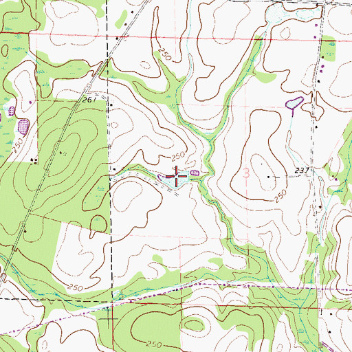 Topographic Map of Creels Pond, AL