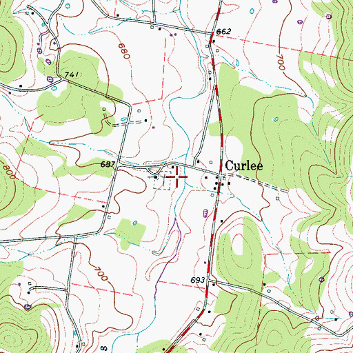 Topographic Map of Curlee School (historical), TN