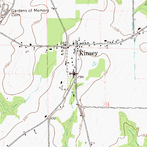 Topographic Map of Kinsey Baptist Church, AL