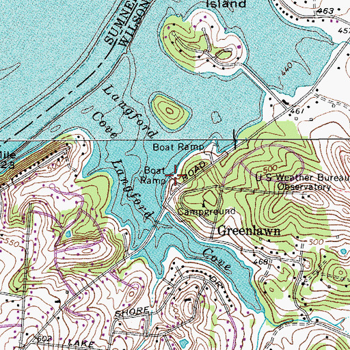 Topographic Map of Shutes Branch Access Area, TN