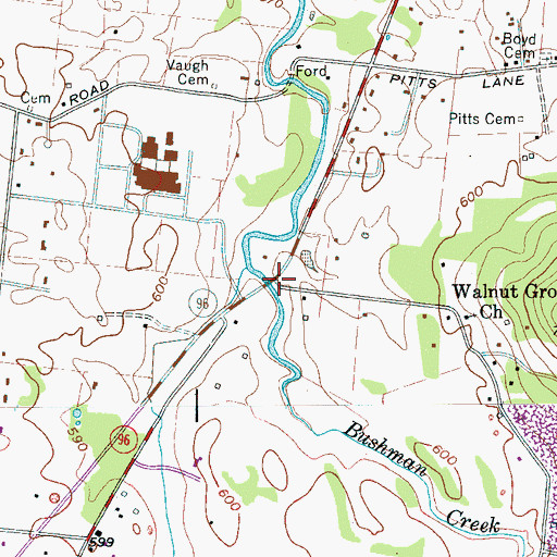 Topographic Map of Van Moors Mill (historical), TN