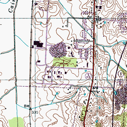 Topographic Map of Shady Acres Park, TN