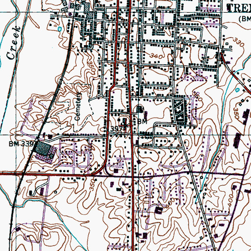 Topographic Map of Trenton Elementary School, TN