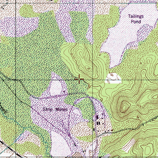 Topographic Map of Davis Mine, TN