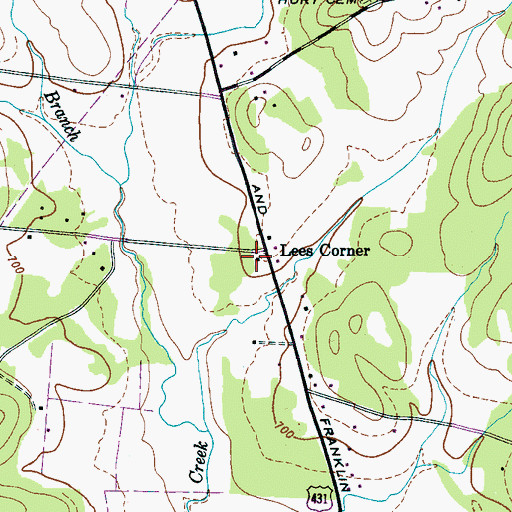 Topographic Map of Lees Corner School (historical), TN
