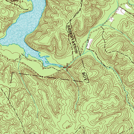 Topographic Map of Dry Creek School (historical), TN