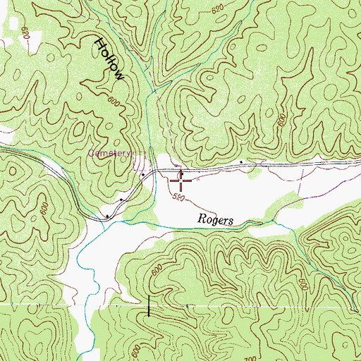 Topographic Map of McLaren Cemetery, TN