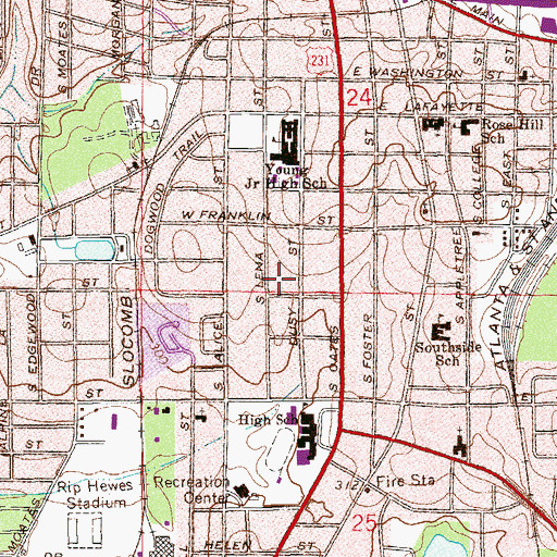 Topographic Map of South Lena Baptist Church, AL