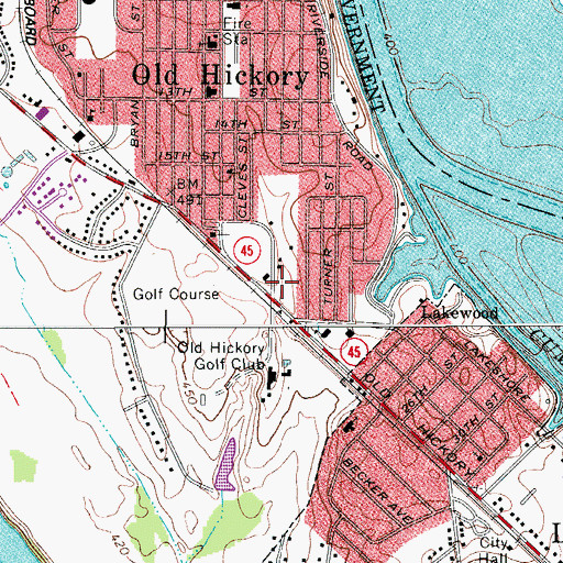 Topographic Map of Dupont Junior High School, TN