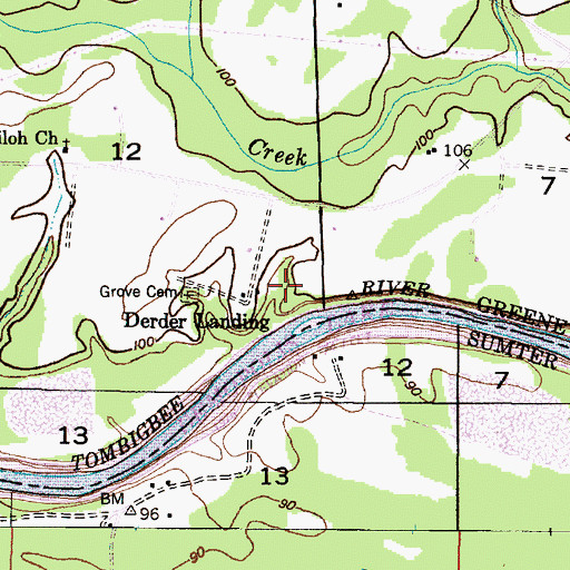 Topographic Map of Baltzell, AL