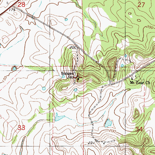 Topographic Map of Boligee Hill Plantation (historical), AL