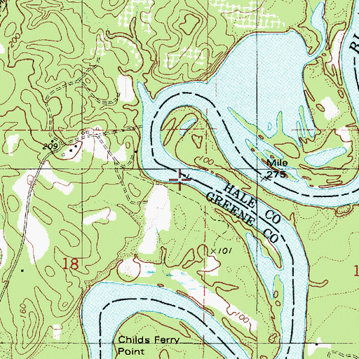 Topographic Map of Broadnax Landing (historical), AL