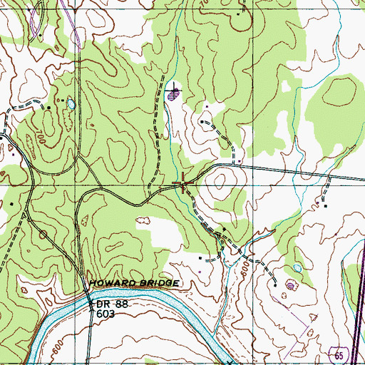 Topographic Map of Primms Corner, TN