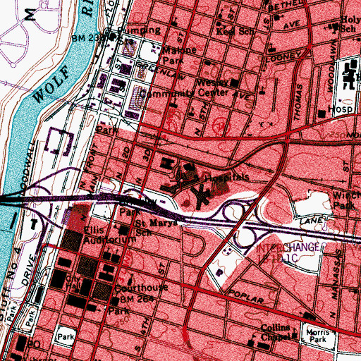 Topographic Map of Saint Joseph Hospital (historical), TN