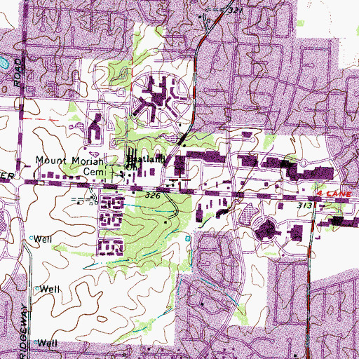 Topographic Map of Winchester Court Shopping Center, TN
