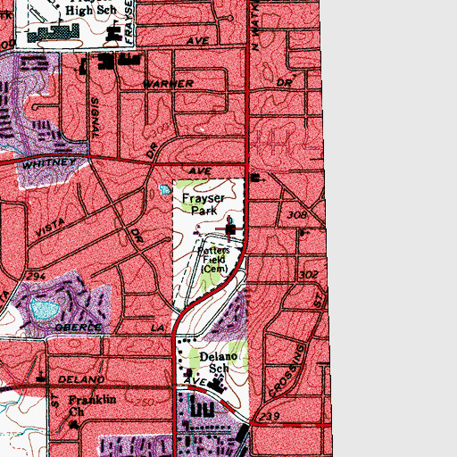 Topographic Map of Ed Rice Community Center, TN