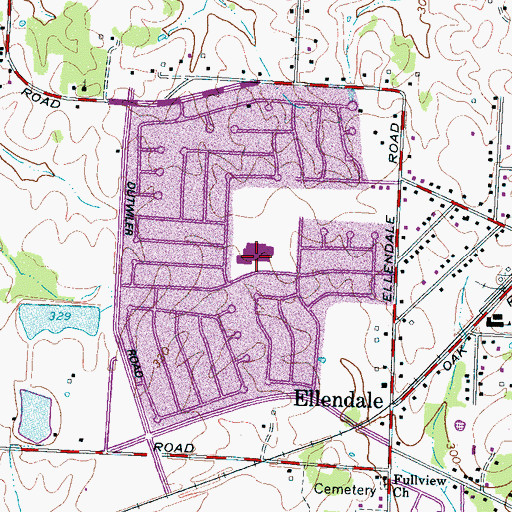 Topographic Map of Ellendale Elementary School, TN