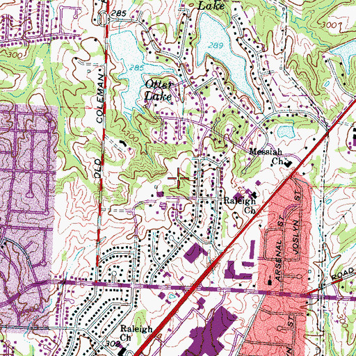 Topographic Map of Harry C Pierotti Park, TN