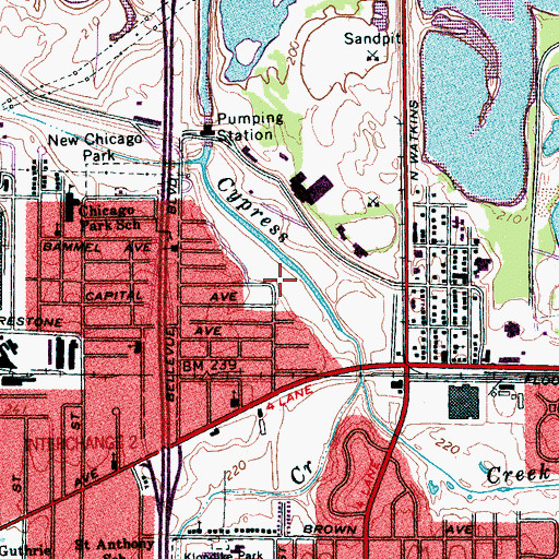 Topographic Map of Lucille Price Park, TN