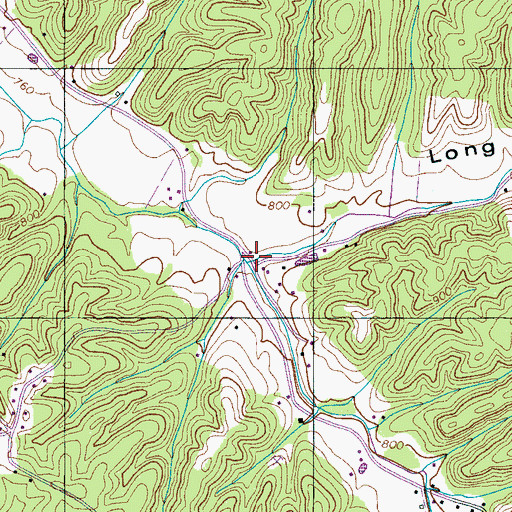 Topographic Map of Long Hollow, TN