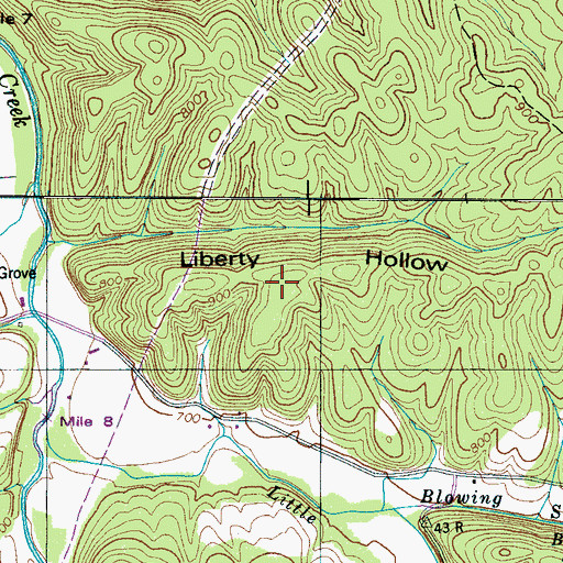 Topographic Map of Churchwell Prospects, TN