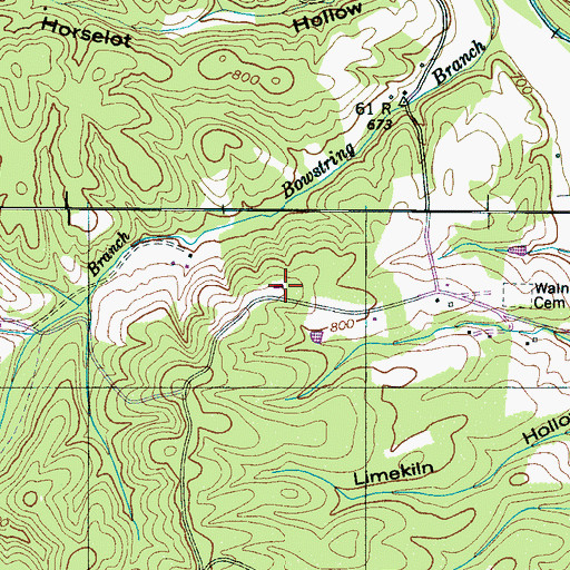 Topographic Map of Nutt Prospect, TN
