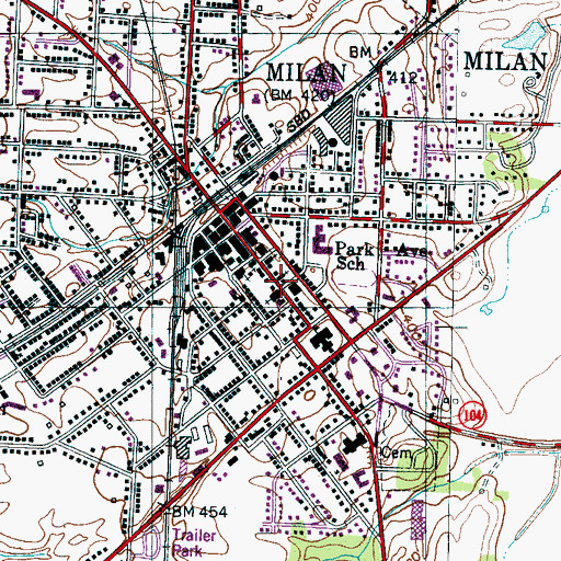 Topographic Map of Main Street Church of Christ, TN