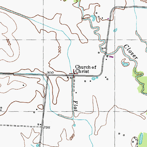 Topographic Map of Church of Christ, TN