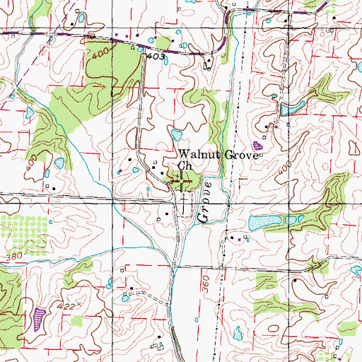 Topographic Map of Walnut Grove Church, TN