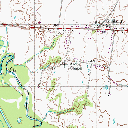 Topographic Map of Archer Chapel, TN