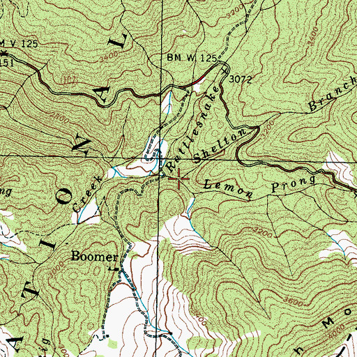 Topographic Map of Shelton Branch, TN