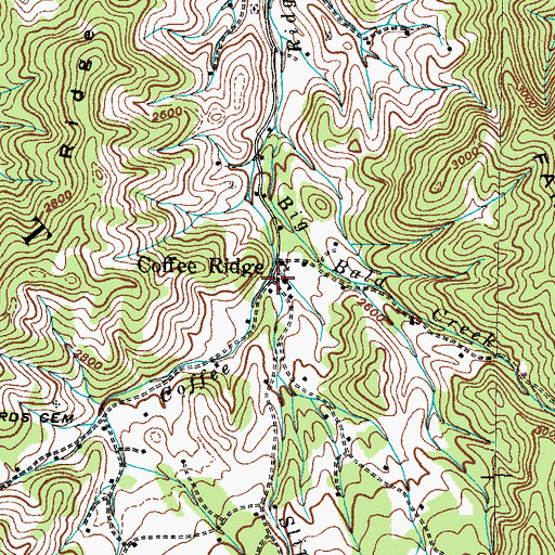 Topographic Map of Slip Creek, TN