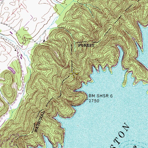 Topographic Map of The Knobs, TN