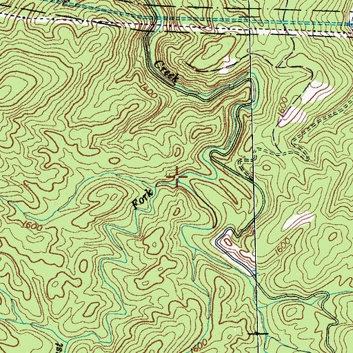 Topographic Map of West Fork Wolf Creek, TN