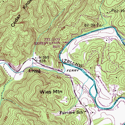 Topographic Map of Big Creek, TN