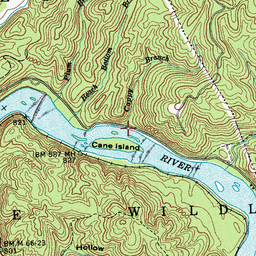 Topographic Map of Cappy Branch, TN