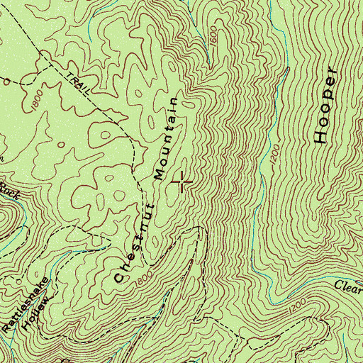 Topographic Map of Chestnut Mountain, TN
